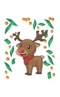 Christmas Reindeer Rain Money Notebook: Graph Paper Journal 6x9 - 120 Pages
