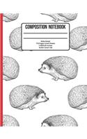 Composition Notebook Wide Ruled: Hedgehog 110 Pages