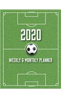 2020 Weekly and Monthly Planner: Soccer Themed Full Year 53 Week Comprehensive Daily Organizer with Holidays for Athletes and Sports Enthusiasts