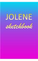 Jolene: Sketchbook - Blank Imaginative Sketch Book Paper - Pink Blue Gold Custom Letter J Personalized Cover - Teach & Practice Drawing for Experienced & As