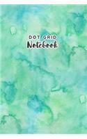 Dot Grid Notebook: Bullet Journal Blue Teal Watercolor Notebook Dotted Pages Small Planner Journal Sketchbook Diary (6 X 9) Softbound Cover