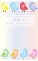 Ella's Notebook: Personalized Writing Journal With Birds And Name