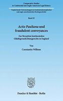 Actio Pauliana Und Fraudulent Conveyances