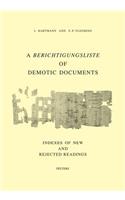 Berichtigungsliste of Demotic Documents. C. Indexes of New and Rejected Readings