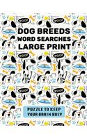 Dog Breeds Word Search Large Print
