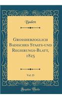 GroÃ?herzoglich Badisches Staats-Und Regierungs-Blatt, 1825, Vol. 23 (Classic Reprint)