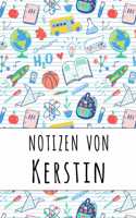 Notizen von Kerstin: Liniertes Notizbuch für deinen personalisierten Vornamen