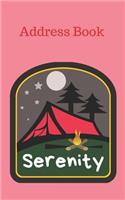 Serenity: Personalized Address Book for Girls who Love Camping and Summer Camp