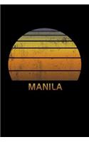 Manila: Wide Ruled Notebook Paper For Work, Home Or School. Vintage Sunset Note Pad Journal For Family Vacations. Travel Diary Log Book For Adults & Kids Wi