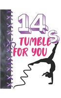 14 Tumbles For You: Team Balance Gymnastics Writing Journal Doodling Blank Lined Diary For Athletic Girls