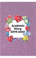Academic Diary 2019-2020: Cactus Marble Monthly Week to View Academic Planner Mid Year