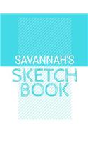 Savannah's Sketchbook: Personalized blue sketchbook with name: 120 Pages