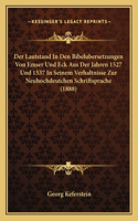 Lautstand In Den Bibelubersetzungen Von Emser Und Eck Aus Der Jahren 1527 Und 1537 In Seinem Verhaltnisse Zur Neuhochdeutchen Schriftsprache (1888)