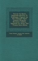 Heinrich Von Kleist's Gesammelte Schriften