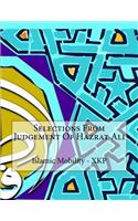 Selections From Judgement Of Hazrat Ali