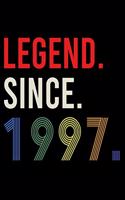 Legend Since 1997: Blank Lined Journal, Beautiful, Happy 23rd Birthday Notebook, Diary, Logbook, Perfect Gift For 23 Year Old Boys And Girls