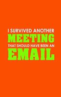I Survived Another Meeting That Should Have Been An Email: Funny Lined Notebook, Funny Office Humor, Funny Office Gift (6 x 9 Inches, 120 Pages)