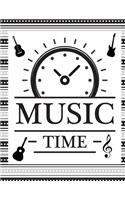 Music Time: Blank guitar tab sheet music notebook for guitar beginner players, musicians, teachers and students (8.5"x11" - 100 Pages) (Guitar Manuscript Books)