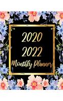 2020-2022 Monthly Planner: Blue Flowers, 36 Months Appointment Calendar, Agenda Schedule Organizer Logbook, Business Planners and Journal With Holidays and inspirational Quote