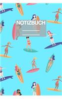 Notizbuch A5 Muster Sommer Surfer Surf Aloha Girl Frauen Mädchen