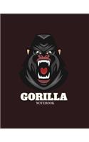 Gorilla notebook: Gorilla on dark brown cover and Dot Graph Line Sketch pages, Extra large (8.5 x 11) inches, 110 pages, White paper, Sketch, Draw and Paint(3 Gorilla on Dark Brown Notebook)