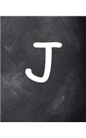 Monogram J School Composition Book Personalized Letter J Chalkboard 130 Pages