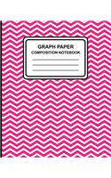 Graph Paper Composition Notebook: Chevron (Pink), 7.5" x 9.25", Graph Paper / Grid Notebook, 100 Pages, Professional Binding