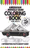 American Muscle Cars Coloring Book for Boys, 100 Pages