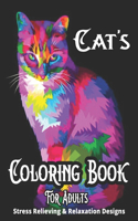 Cat's Coloring Book For Adults Stress Relieving & Relaxation Designs