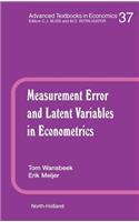 Measurement Error and Latent Variables in Econometrics: Volume 37