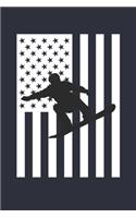 Fourth of July Gift for Snowboarder - American Flag Snowboarding Notebook - USA Flag Snowboarding Journal