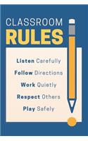 Classroom Rules: Lined Blank Notebook Journal