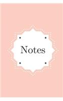 Notes: Pink (6x9) 100 Pages. Blank Journal