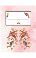Flowers & Birds Pink 8.5 x 11 150 Pages Journal Notebook