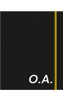 O.A.: Classic Monogram Lined Notebook Personalized With Two Initials - Matte Softcover Professional Style Paperback Journal Perfect Gift for Men and Women
