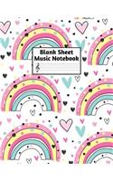 Blank Sheet Music Notebook: Easy Blank Staff Manuscript Book Large 8.5 X 11 Inches Musician Paper Wide 12 Staves Per Page for Piano, Flute, Violin, Guitar, Trumpet, Drums, Cell