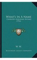 What's In A Name: Charades Anagrams Rhymes (1916)