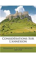 Considérations sur l'annexion