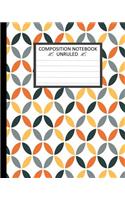 Unruled Composition Notebook.: Unruled Composition Notebook 8" x 10". 120 Pages. Orange Geometric Retro Seamless Pattern. erfect for Any Type of Note-Taking