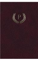 Monogram "P" Notebook: 150 page Journal Diary Notebook