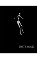 Brilliant Silver Ancient Dancer Woman Black Notebook- Brilliant Glitter Silver Woman Black Notebook Grid Sturdy High Quality Premium White Paper 8.5x11 pages- Notebook For Woman - Journal For Man- Journal For Work