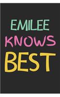 Emilee Knows Best: Lined Journal, 120 Pages, 6 x 9, Emilee Personalized Name Notebook Gift Idea, Black Matte Finish (Emilee Knows Best Journal)