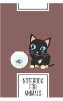 Notebook for Animals: Lined Journal with Cat with fish Aquarium Design - Cool Gift for a friend or family who loves kitten presents! - 6x9" - 180 White lined pages - You 