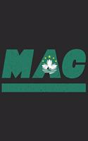 Mac: Macau Notizbuch mit punkteraster 120 Seiten in weiß. Notizheft mit der macauischen Flagge