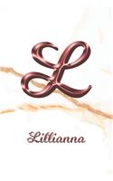 Lillianna: Sketchbook - Blank Imaginative Sketch Book Paper - Letter L Rose Gold White Marble Pink Effect Cover - Teach & Practice Drawing for Experienced & As