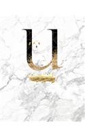 2020 Diary Planner: 8x10 Rose Gold & Black January to December 2020 Diary Planner With "U" Monogram on Luxury Gray Marble