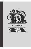 R Notebook letter: small lined initial monogram alphabet letter Notebook / Travel Journal to write in (6'' x 9'') 120 pages