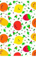 Fruit Journal: Lined Notebook For Teens, Adults, Kids, Blank, Lined, Size: 5.5" X 8.5", 130 Pages, Fruit, Notebook, Diary