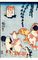 Japanese Woodblock Print Notebook no.39: Japanese ukiyo style woodblock print notebook, journal book. Attractive lined Japanese art blank book. Humorous funny Koi fish traditional cartoon i