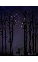 Notebook: Lined Notebook or Journal with Forest Scene and Gemini Constellation, 8.5 x 11, 150 Fully Lined Pages